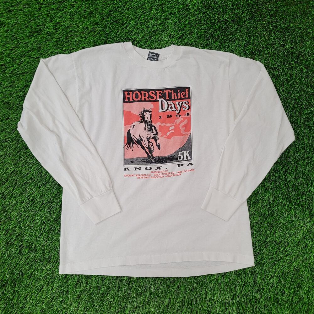 Vintage 1994 Knox Horsethief Days Shirt Womens Large 21x25 USA